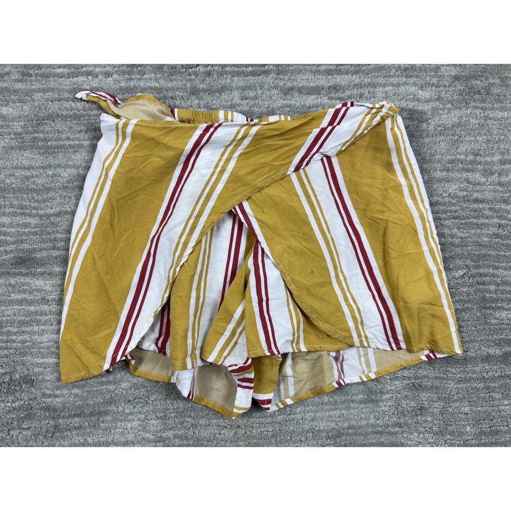 Cotton Candy LA Skort Womens Medium Yellow Striped Wrap Front Tulip CTP-8947